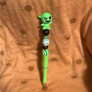 Green Character Pen with Beads